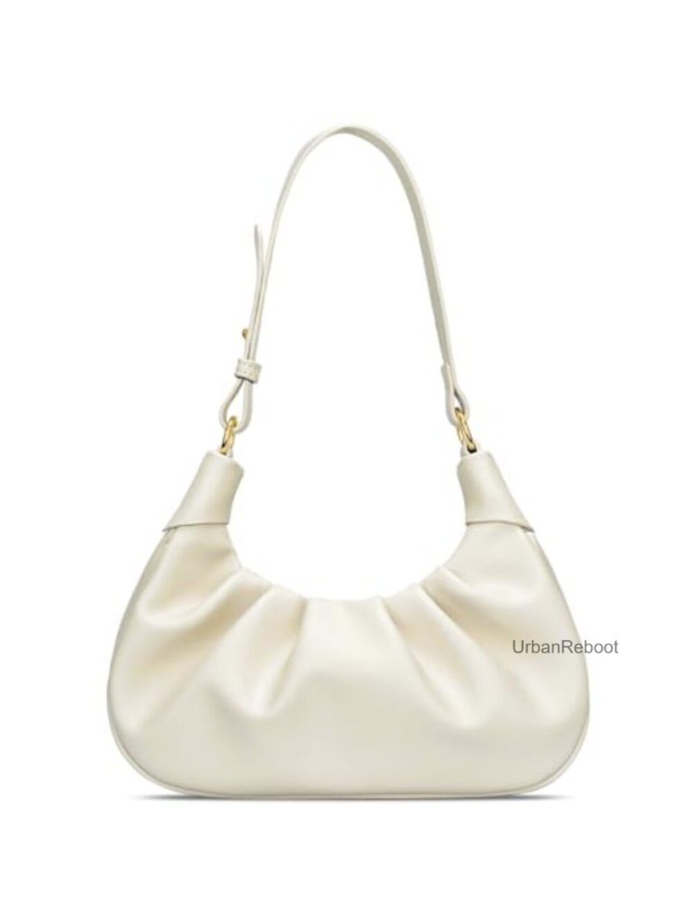 KKXIU Faux Leather Ruched Mini Hobo Shoulder Bag Vegan Leather Underarm Purse